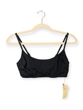Gottex Bikini Top 10 Black Scoop Neck Swimwear Resort Beach NWT